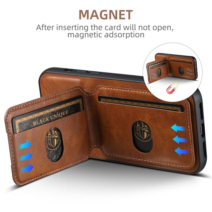 Business Folding Holder Wallet Leather Mobile Phone Case For iPhone 15 14 pro max back cover for samsung Galaxy A54 A14 5G