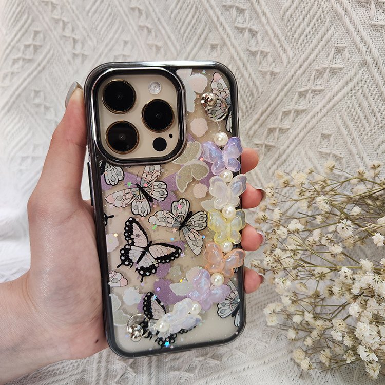 Product manufacturer unique butterfly lanyard chain mobile phone cases for ZTE balde A52 A51 A31 plus