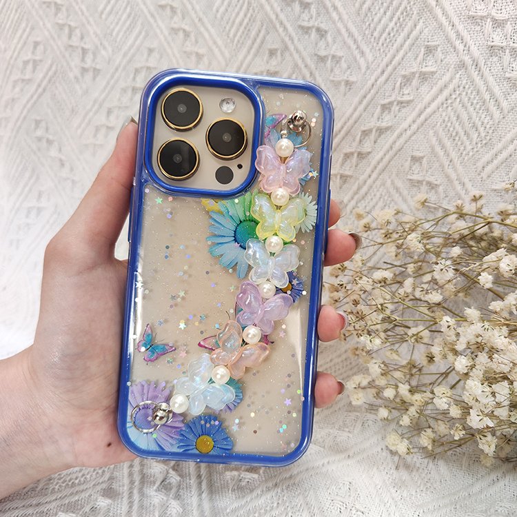 Product manufacturer unique butterfly lanyard chain mobile phone cases for ZTE balde A52 A51 A31 plus