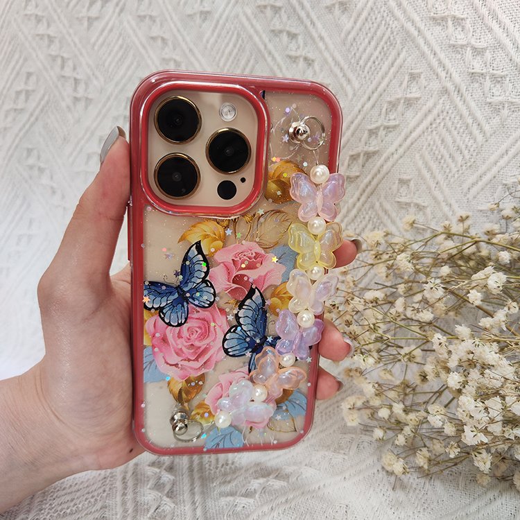 Product manufacturer unique butterfly lanyard chain mobile phone cases for ZTE balde A52 A51 A31 plus