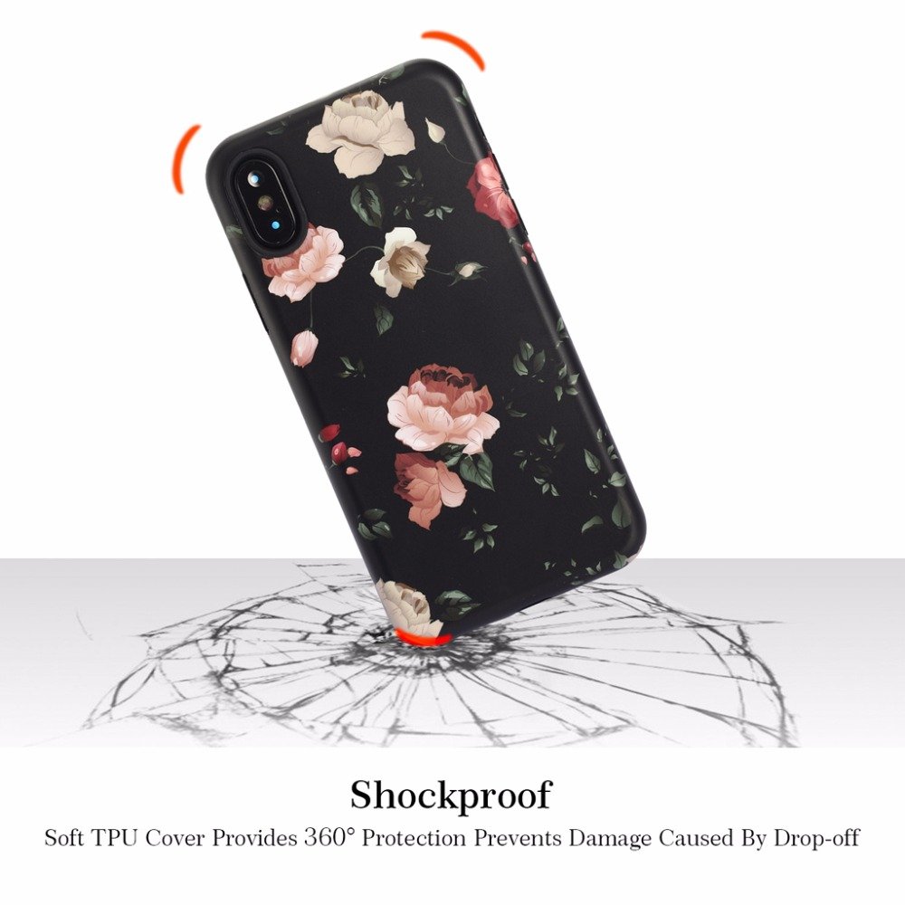Rose Flower Soft TPU Phone Case For iPhone X Casing , Mobile Phone Case For iPhone X