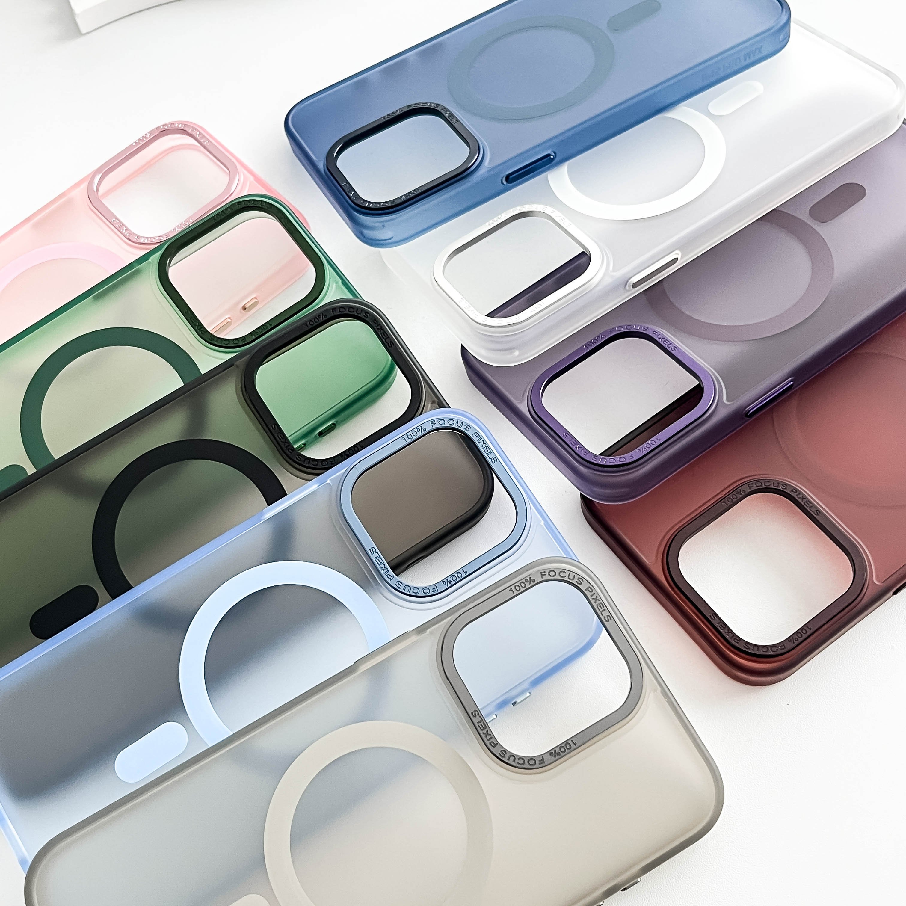 New Deluxe Translucent Waterproof and Shockproof PC With Magnetic Ring Mobile Phone Case For iPhone 16 15 14 13 12 Pro Max Plus