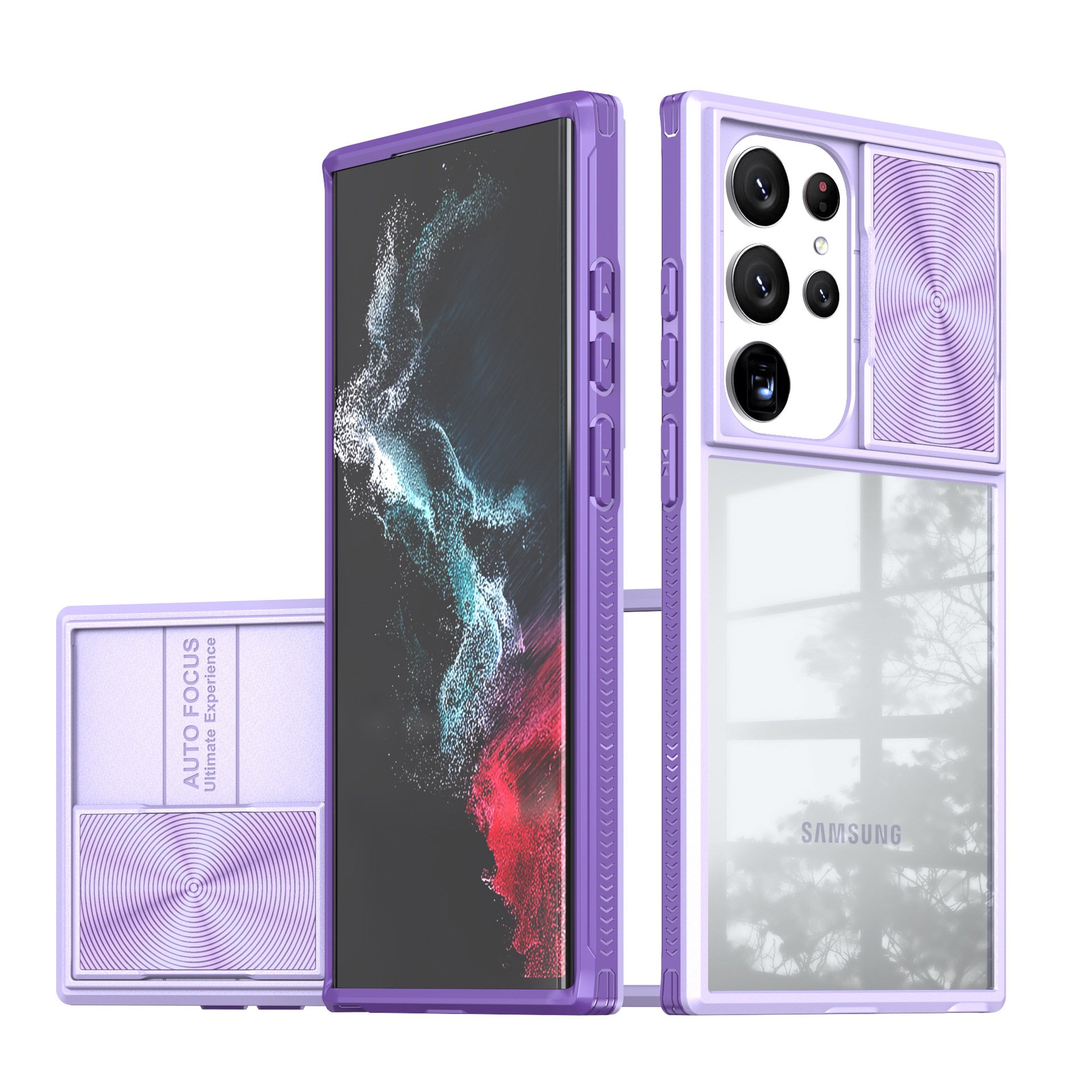 Lucky clear Acrylic Mobile Phone Case For Samsung Galaxy S25 S24 S23 S22 S21 ultra 2 in 1 Push pull Lens Shockproof Back Cover