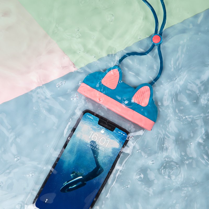 Universal Water Proof PVC Cat ear cute smartphone mobile phone cases waterproof case for mobile phone