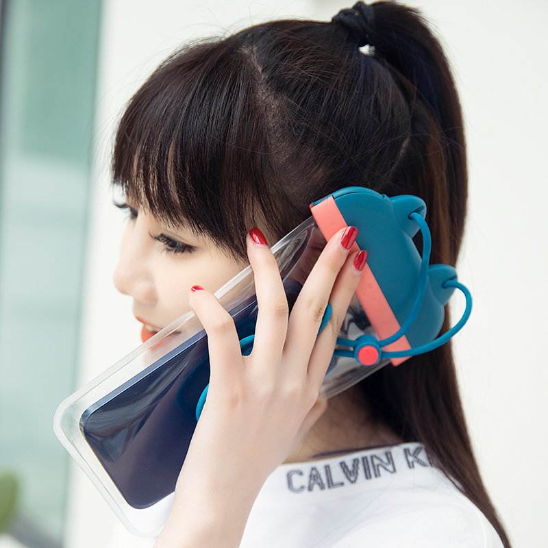Universal Water Proof PVC Cat ear cute smartphone mobile phone cases waterproof case for mobile phone