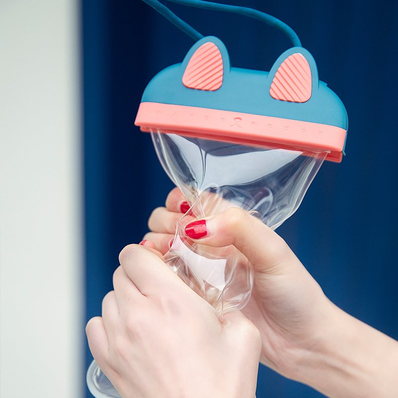 Universal Water Proof PVC Cat ear cute smartphone mobile phone cases waterproof case for mobile phone
