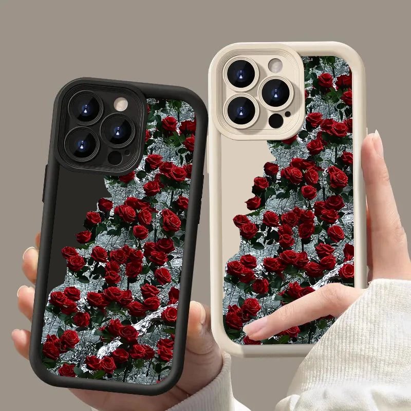 Flower Pink Rose Soft Cover Case for Xiaomi Redmi Note 13 4G 12S 11S 10S 10 Pro 12C 13C 11 13 12 Pro Plus 5G Silicone Cases