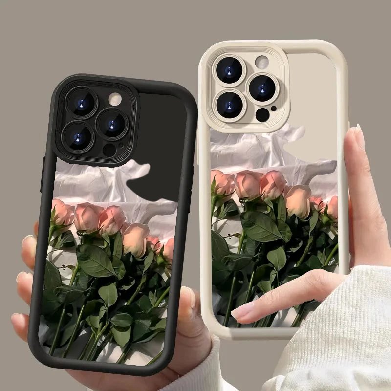 Flower Pink Rose Soft Cover Case for Xiaomi Redmi Note 13 4G 12S 11S 10S 10 Pro 12C 13C 11 13 12 Pro Plus 5G Silicone Cases