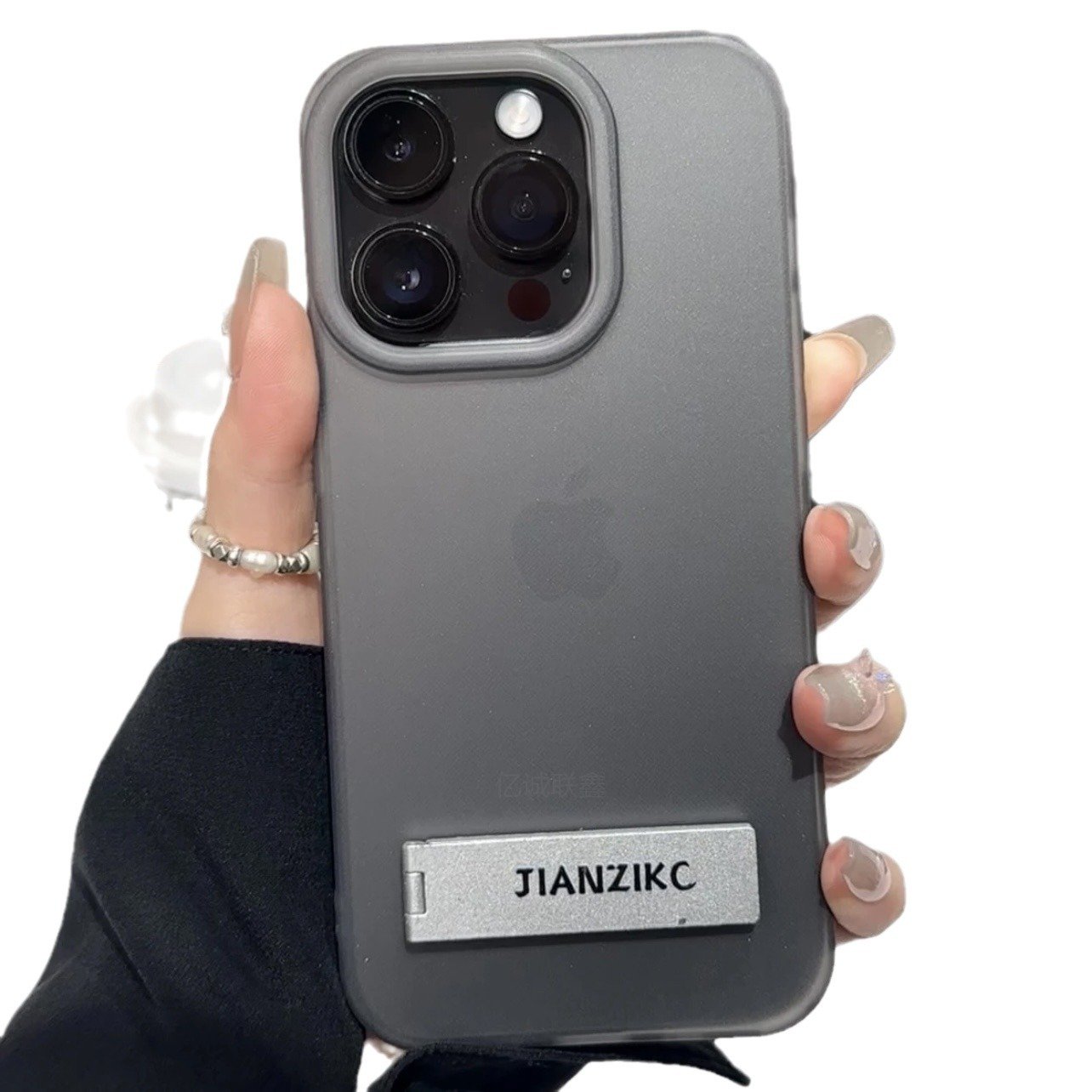 Hot Selling Suitable for Apple 16 pro max Ice Mist Matte Bracket Phone Case iPhone 15 pro max Half Transparent 14 phone case