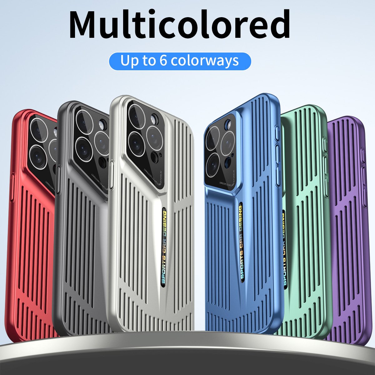 Blade Cooling Heat Dissipation Electroplating Mobile Phone Case With Lens Protection For iPhone 12 13 14 15 Pro Max Cover