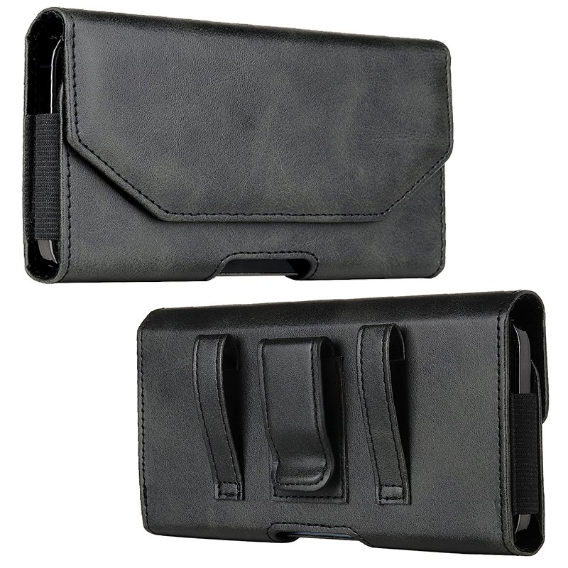 Wallet Flip Cover Mobile Phone Bags For Outdoor Sports Men's Belt Hanging Waist Anti-fall Engineering Leather Case