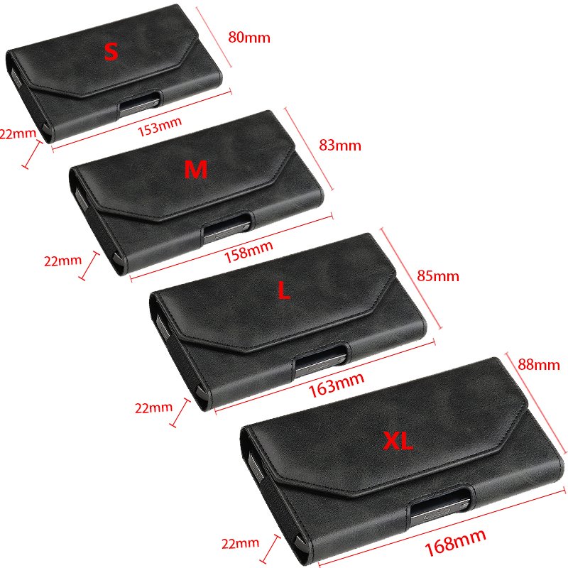 Wallet Flip Cover Mobile Phone Bags For Outdoor Sports Men's Belt Hanging Waist Anti-fall Engineering Leather Case