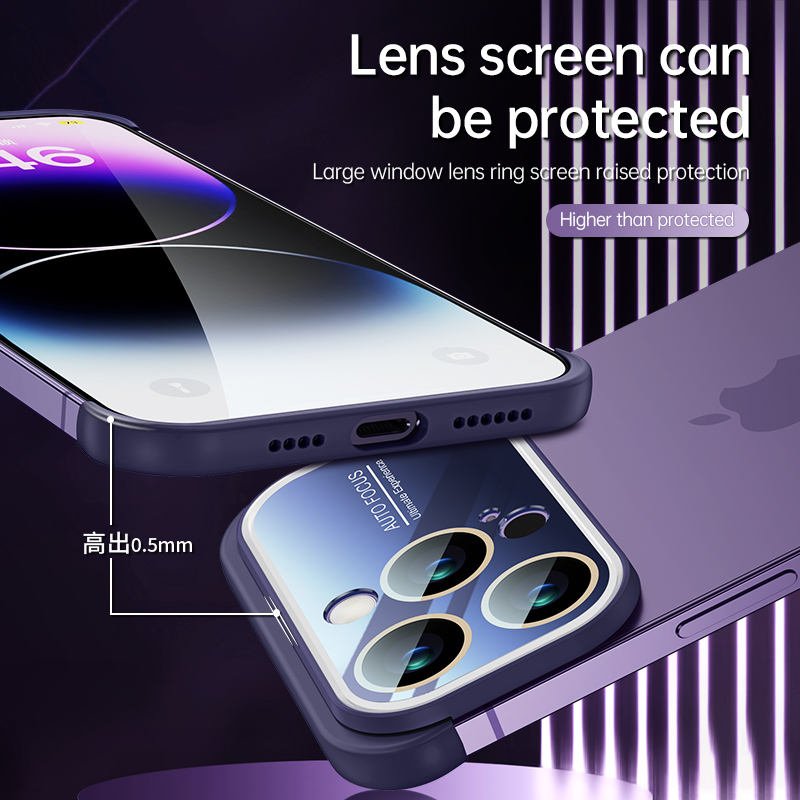 Dropshipping Edge Pad Shockproof TPU Case Large Window Lens Protector for iPhone 14 13 Pro Max 12 Borderless Phone Case