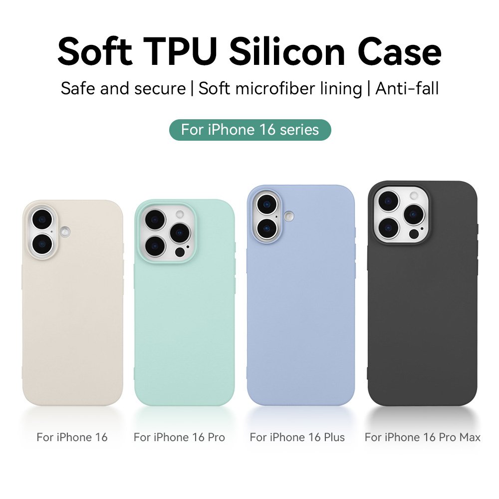 New TPU Silicone Phone Case for iPhone16 Pro Max Fabric Lining Mobile Cover for 15 16 Shockproof Case for iPhone 16 Plus Pro Max