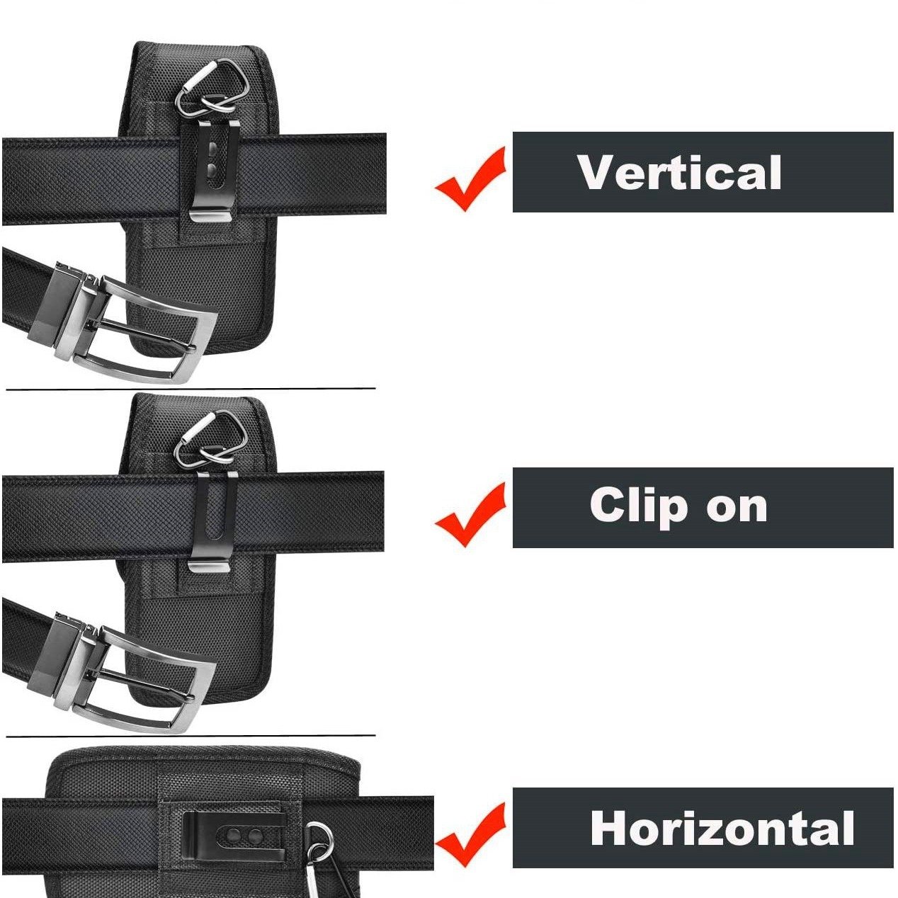 Universal Vertical Horizontal Belt Pouch Oxford Cloth Nylon Fabric Wear Belt Card Insertion Cell Phone Holder Mobile Phone Cases