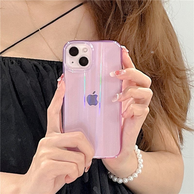 Dazzling Laser Aurora Candy Acrylic Protection Shockproof Mobile Phone Accessories Covers Case For iPhone 11 12 13 14 15 Pro Max