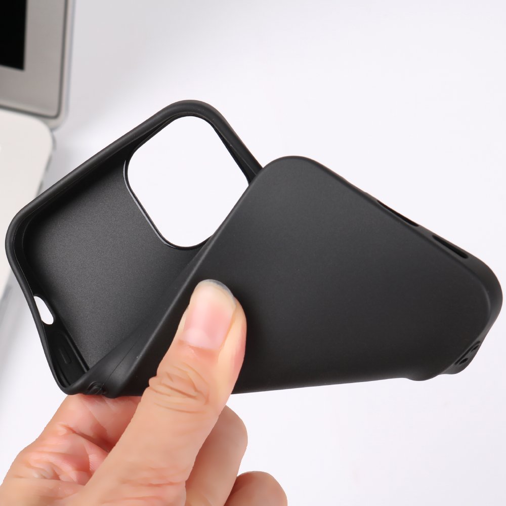 Matte Black Soft TPU Phone Case For iPhone 15 14 13 Pro Max Protection Back Cover