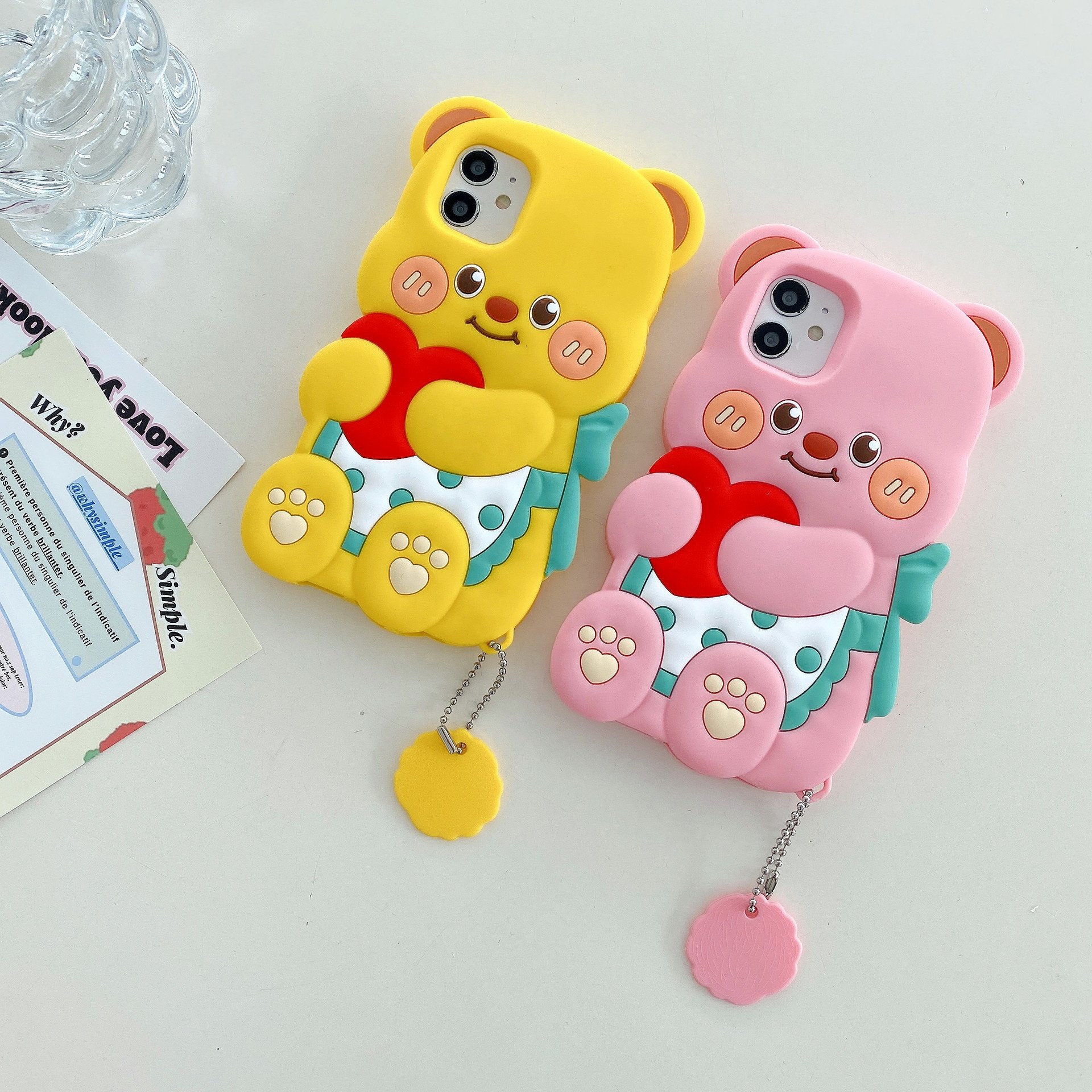Mobile Phone Cases For Infinix hot 40i 40 Pro 11 10 Play 9 8 Case Cute Bear Cartoon Silicone Smartphone Cover