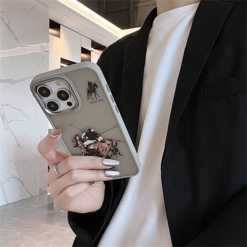 Popular fashion brand bear polo frosted PC matte phone case for iphone 15 14 13 12 11pro/pro max