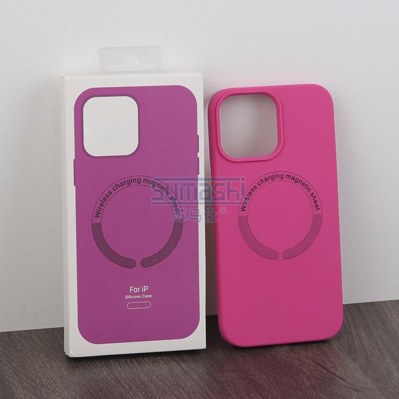 2023 Hot Sale Wireless Charging Magnetic Cover Color Soft liquid Silicone Mobile Phone Case For Iphone 13 14 Pro Max