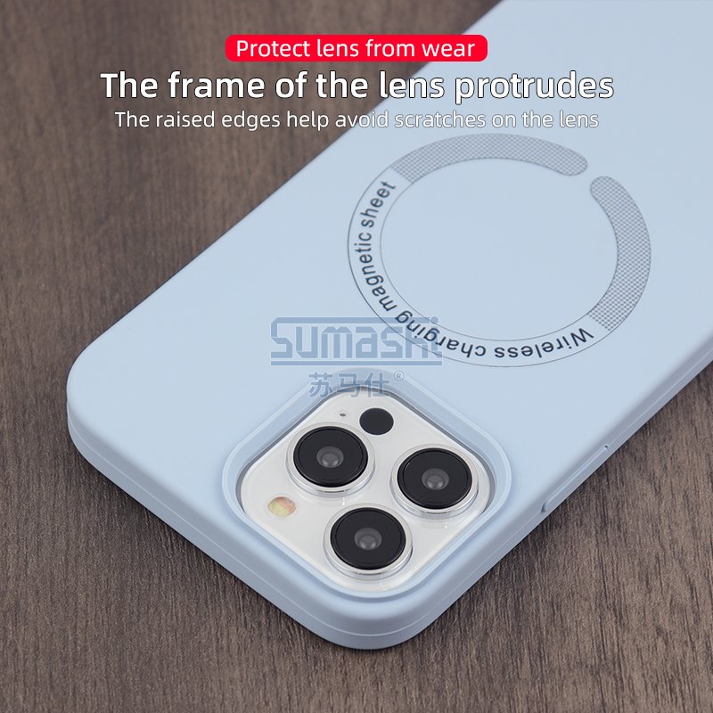 2023 Hot Sale Wireless Charging Magnetic Cover Color Soft liquid Silicone Mobile Phone Case For Iphone 13 14 Pro Max
