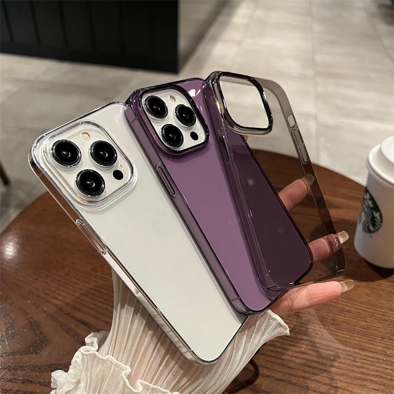 Hard PC Clear Transparent Crystal Mobile Phone Case For iPhone 15 14 13 12 Pro Max Shockproof Anti-fall Cell Phone Cover