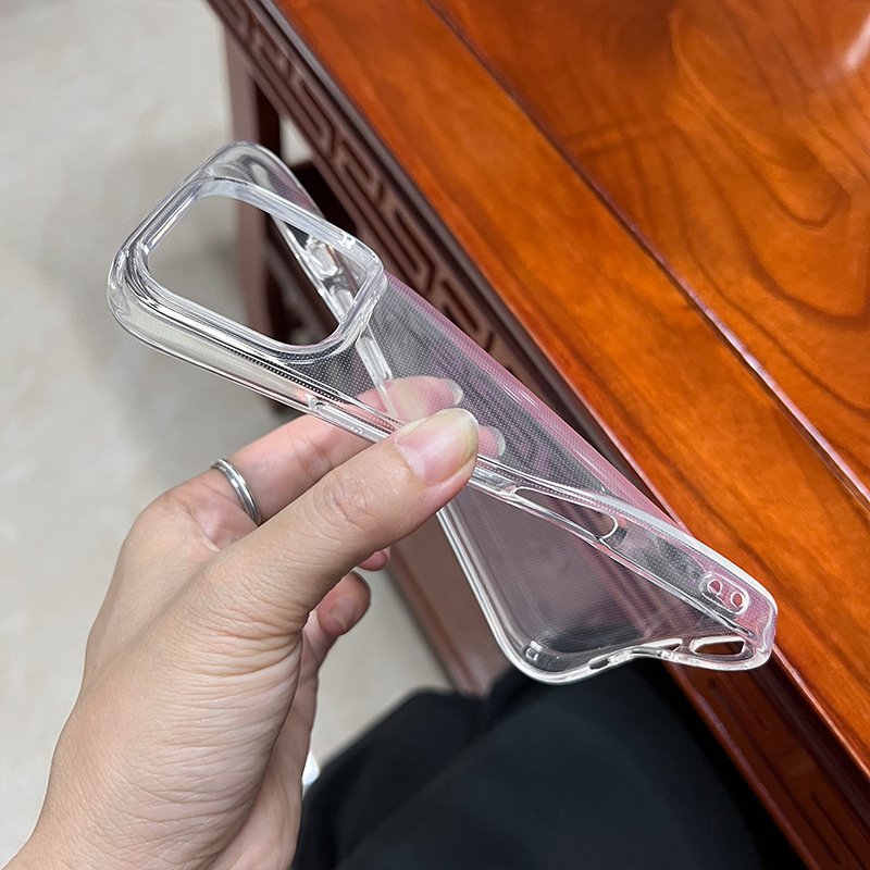 Soft 2.0mm TPU Transparent Clear Phone Case Cover for iPhone 16 Pro Max XS 15 14 13 Shockproof Protection Mobile Phone Cases