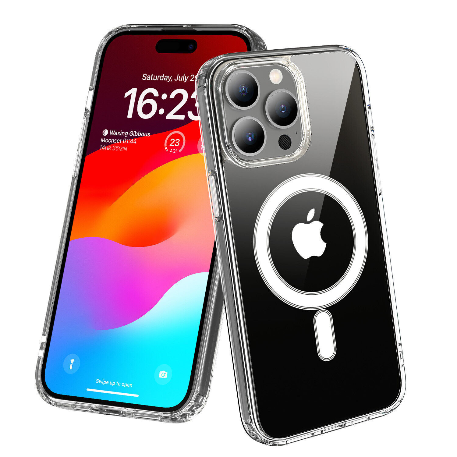 Original Transparent Magnetic Wireless Charging Phone Case For iPhone 16 15 Pro max 13 12 14 Plus 11 Pro Max Acrylic Clear Cover