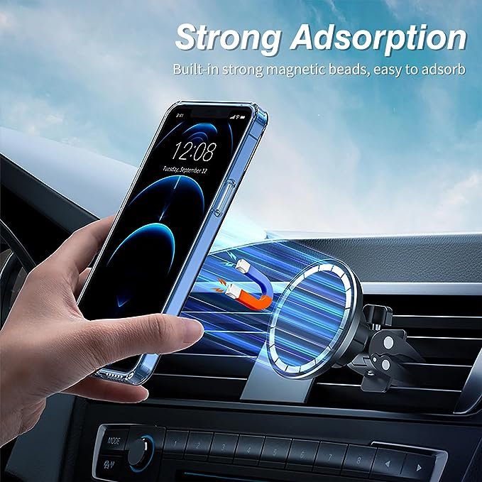 Acrylic Shockproof Protection Wireless Charging Phone Case Clear TPU for Iphone 13 14 15 Pro Max Magnetic Phone Case 1 Piece