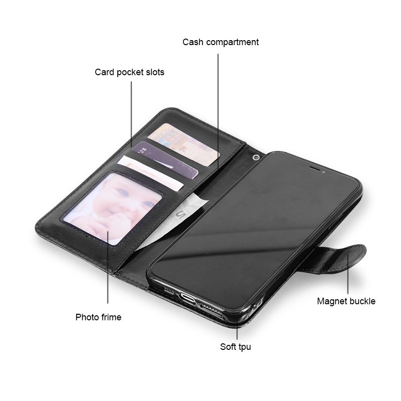 Wallet Phone Case PU Leather 2 in 1 Mobile Phone Case For iPhone 13 Pro Max Card Slots Holder Cover For Samsung S22 Ultra A52