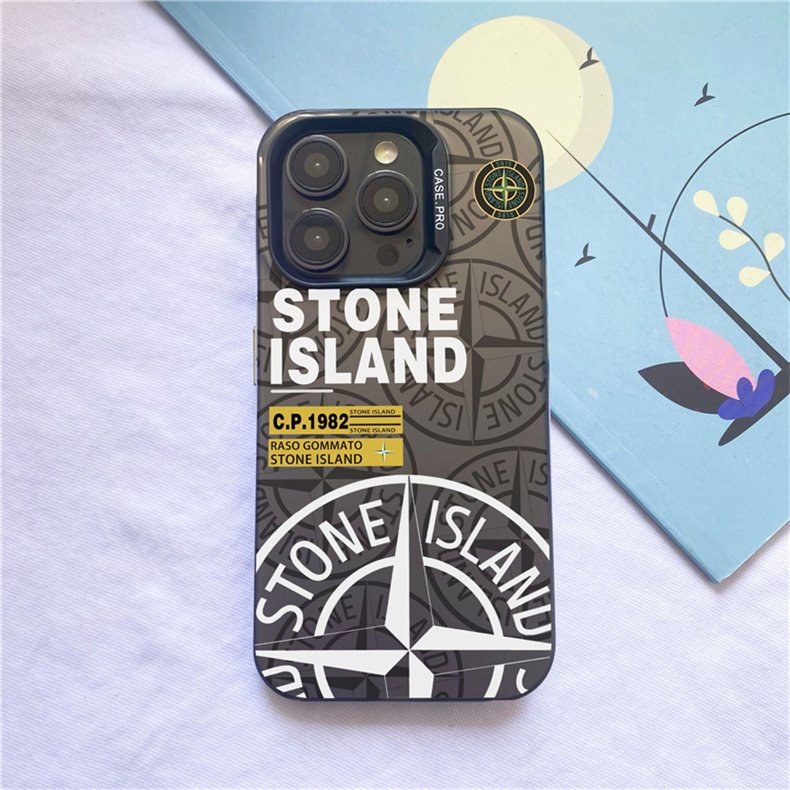 Fashion Colorful Stone Island IMD Phone Case for iPhone 16 15 14 Pro Max Stylish Personalized Trend PC Mobile Cover