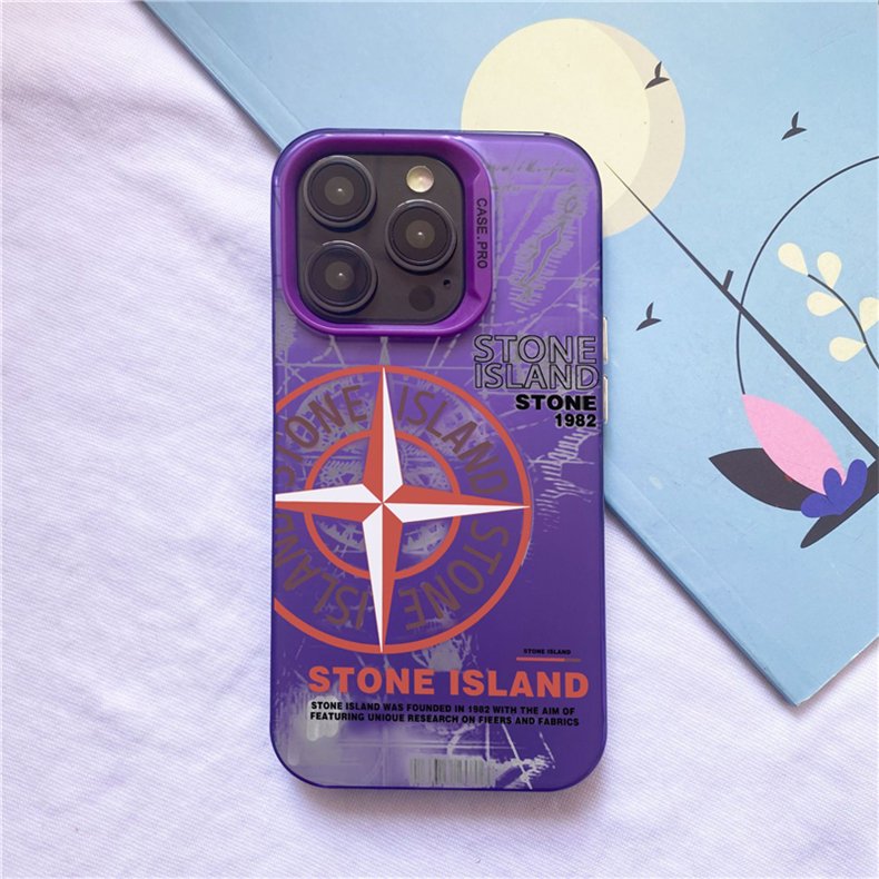 Fashion Colorful Stone Island IMD Phone Case for iPhone 16 15 14 Pro Max Stylish Personalized Trend PC Mobile Cover