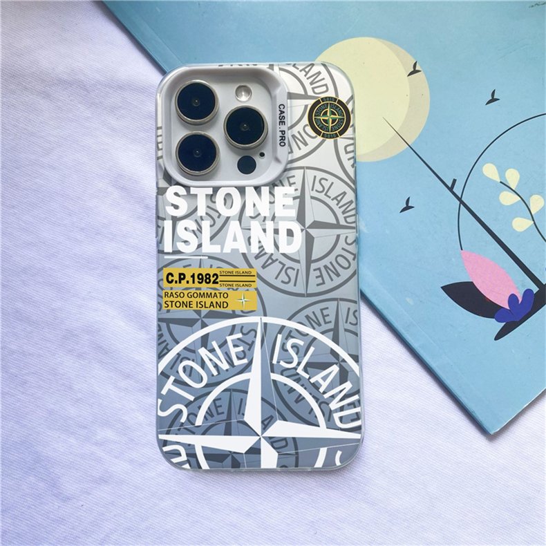 Fashion Colorful Stone Island IMD Phone Case for iPhone 16 15 14 Pro Max Stylish Personalized Trend PC Mobile Cover