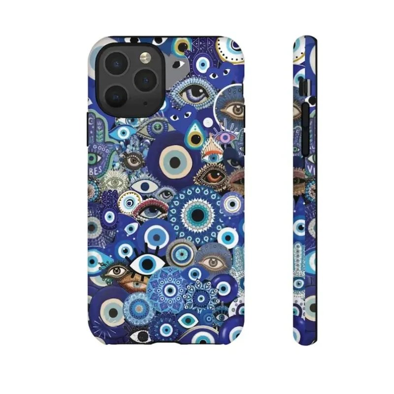 Evil Eye Phone Case Phone Case For IPHONE 15PRO MAX 14 13 12 11 PRO Plus 15pro Acrylic TPU Two in one Mobile Phone Cases