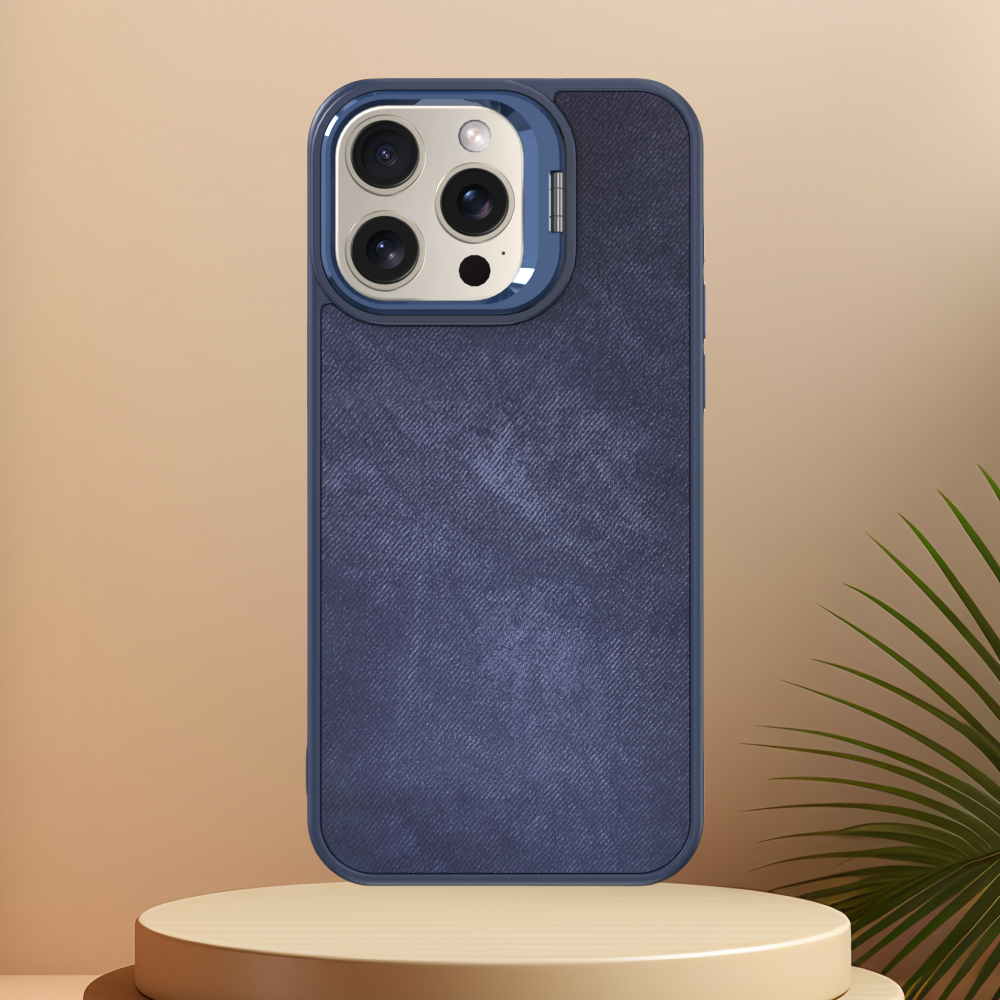 High Quality Metal Kickstand Cowboy Pattern Leather Shockproof Cell Phone Case for iphone 16 15 14 13 12 Pro Max Plus
