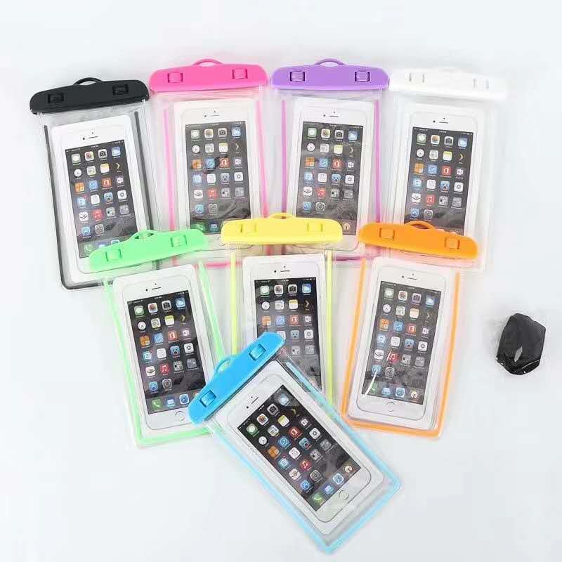 2022 Wholesale Luminous Waterproof Mobile Phone Case For Iphone 12 Samsung Universal Phone PVC Water Proof Bag
