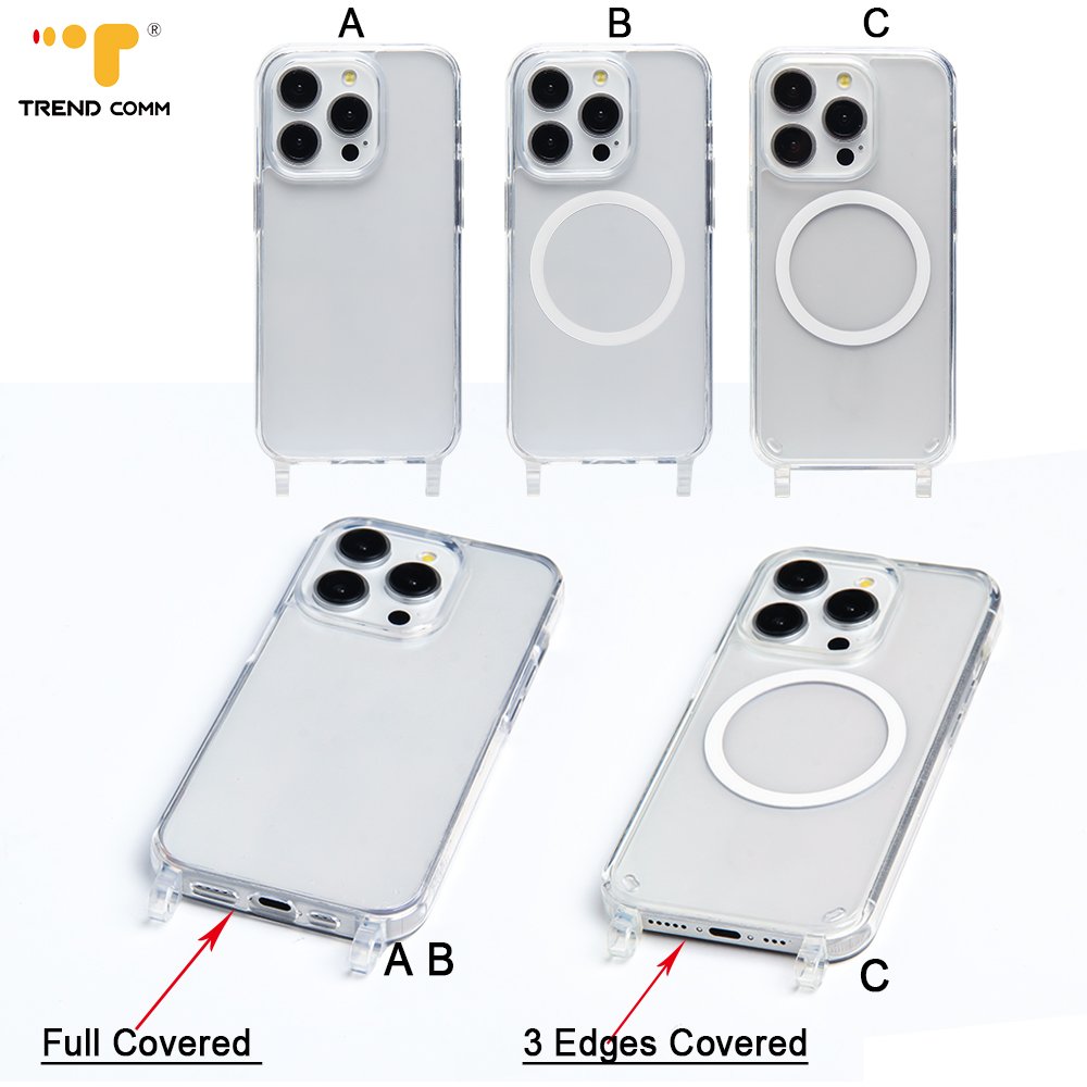 2024 Customized Luxury Fashionable Transparent Shockproof Cell Phone Case For IPhone 16 With Lanyard Hooks