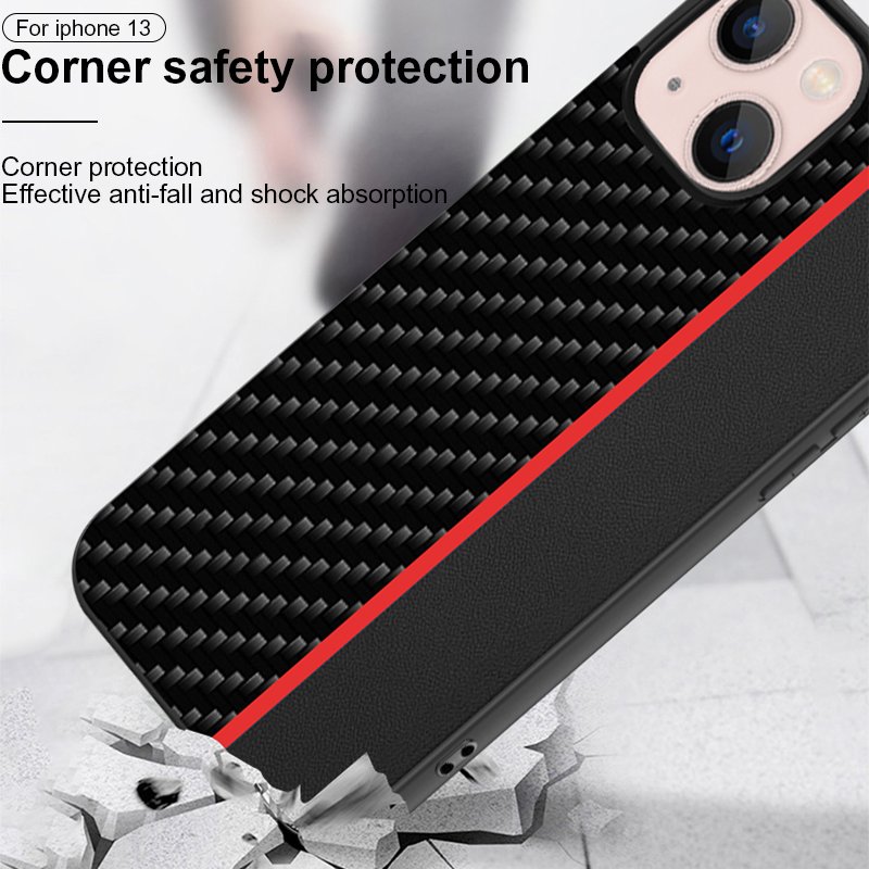 New Design Carbon Fiber Texture Phone Case for iPhone 13 Pro Max Protective Back Cover for iPhone 13 Case