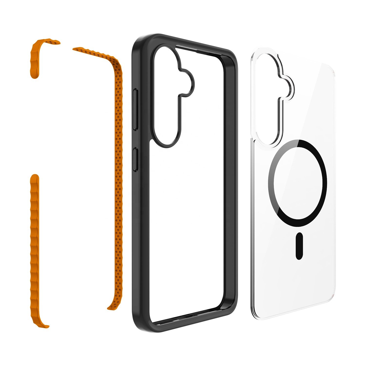 WOWCASE High Clear Magnetic Transparent Cover For S23 S23 Plus S24Ultra Wireless Fast Charging Phone Back Cover Clear Phone Case