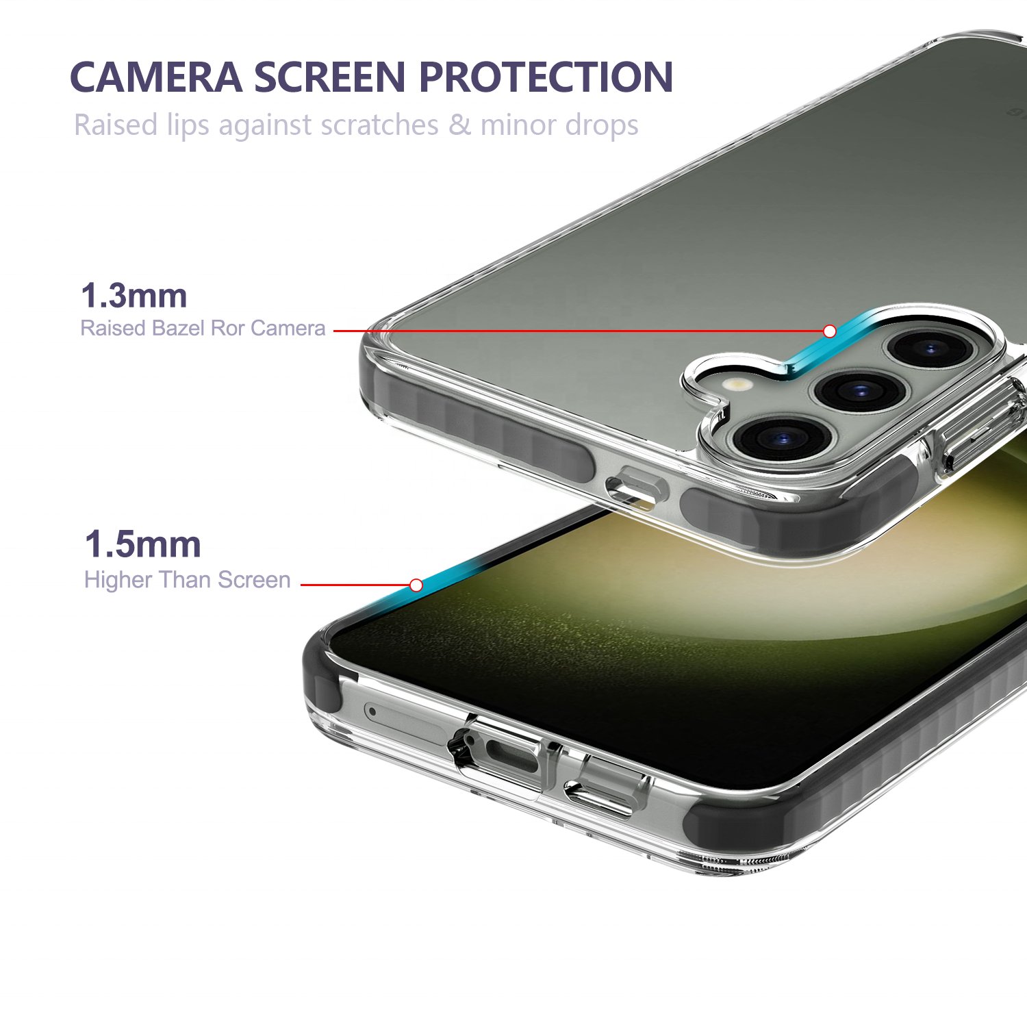 WOWCASE High Clear Magnetic Transparent Cover For S23 S23 Plus S24Ultra Wireless Fast Charging Phone Back Cover Clear Phone Case