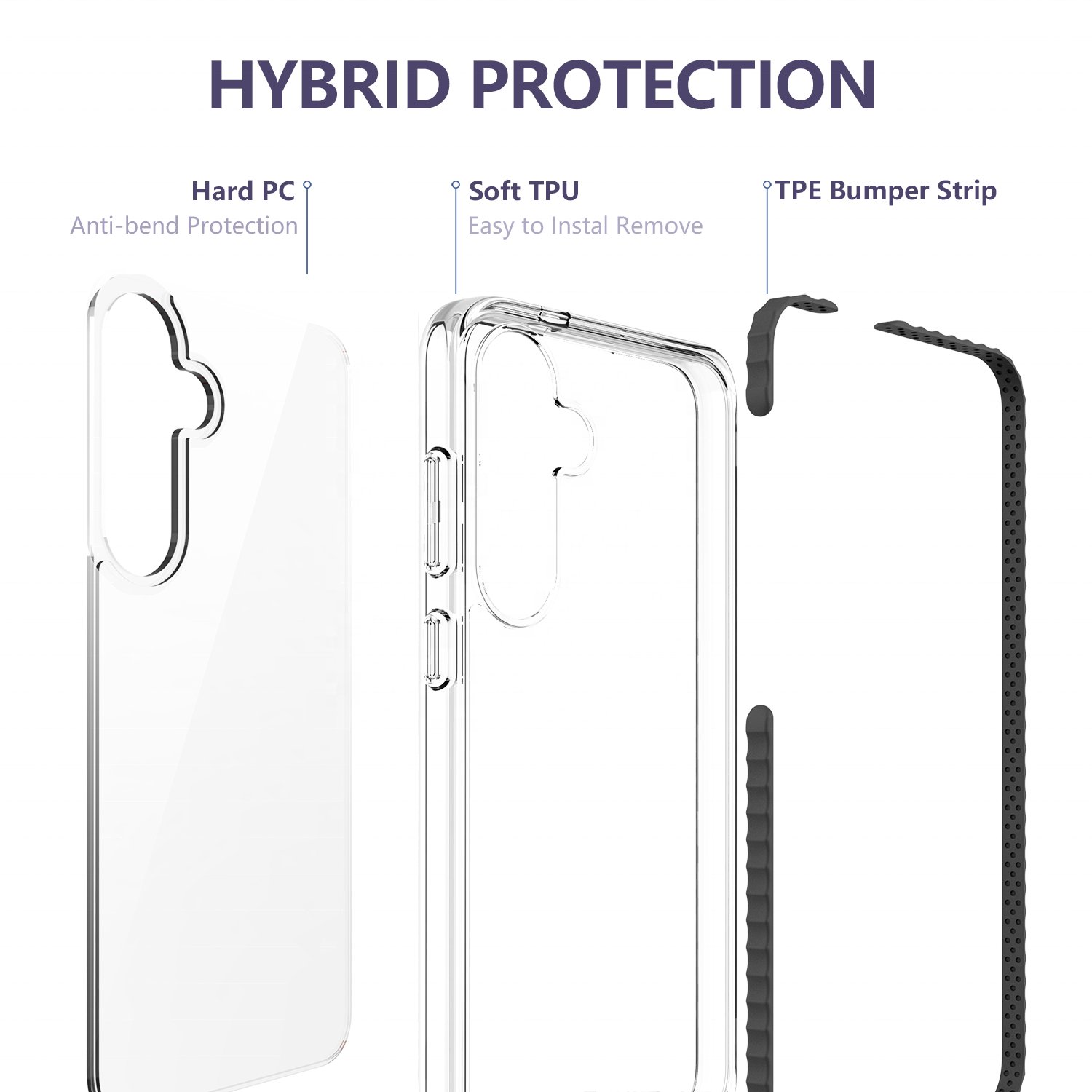 WOWCASE High Clear Magnetic Transparent Cover For S23 S23 Plus S24Ultra Wireless Fast Charging Phone Back Cover Clear Phone Case
