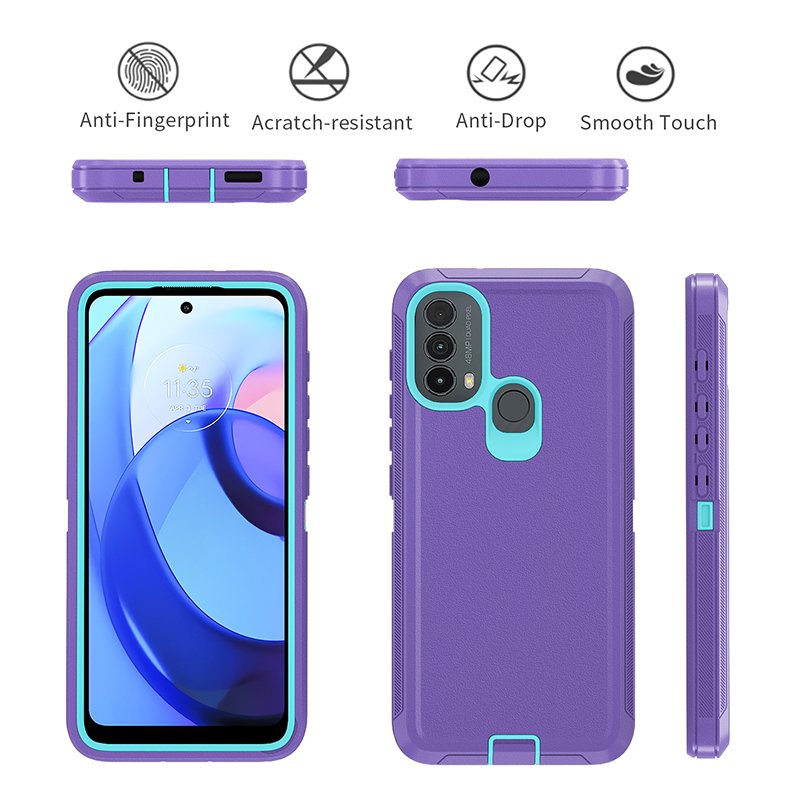Defender Case 3 in 1 Hard PC+Soft TPU Phone Case Shockproof Screen Protector Phone Case For Moto E30 E40