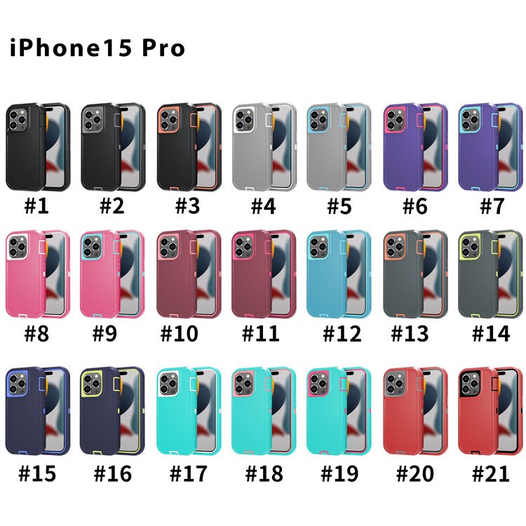 Phone case for iPhone 15 with clip belt shockproof wireless charging case for iPhone 15 pro max defender phone case