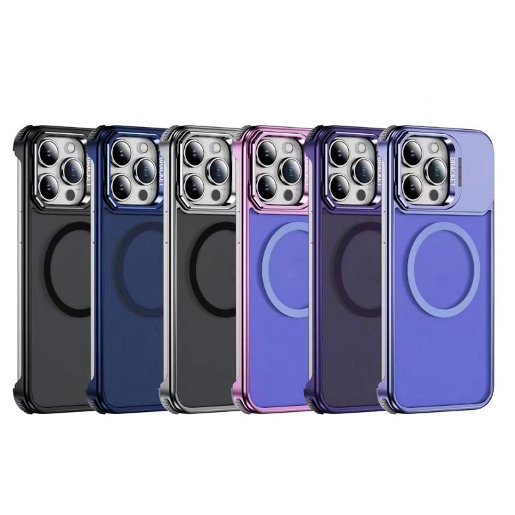 Titanium Alloy Metal Phone Case For iPhone 14 Y 13 Pro Max 12 Pro Lens Holder Magnetic Phone Case For iPhone 15 16 Pro Max