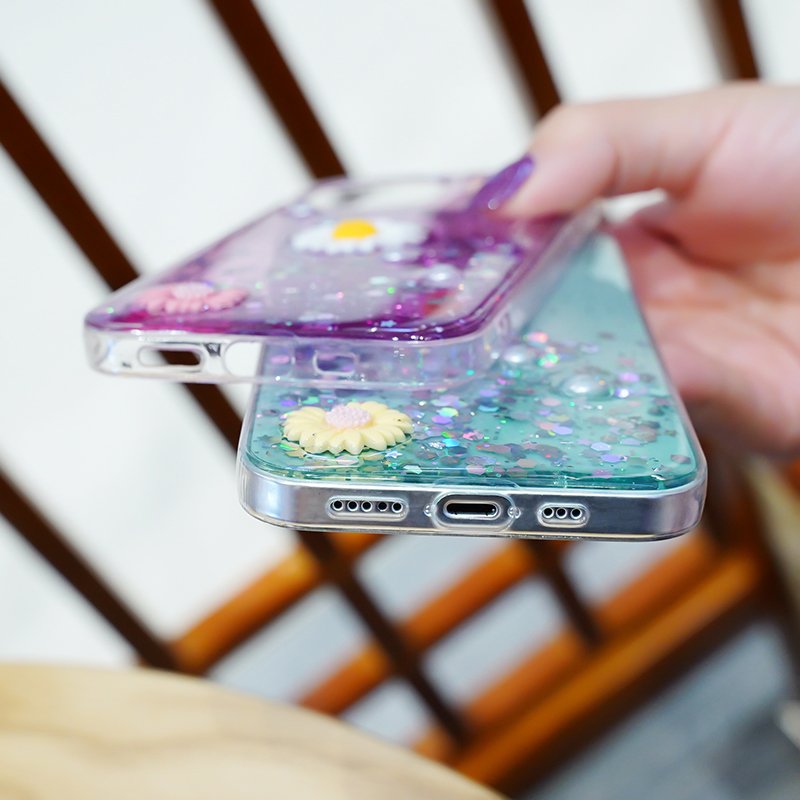 Luxury Case Bling For iPhone 12 Pro Max 3D Flower Phone Case Fundas For iPhone 11 Pro XS Max XR 8 P Glitter Case