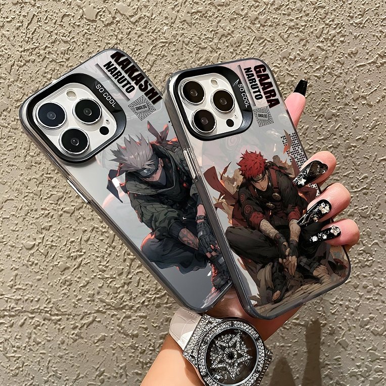 Hot Fashion Japanese Cartoon Anime kakashi Sasuke Acrylic IMD Phone Case for iphone 12 15 14 13 Pro max Hard Mobile Back Cover