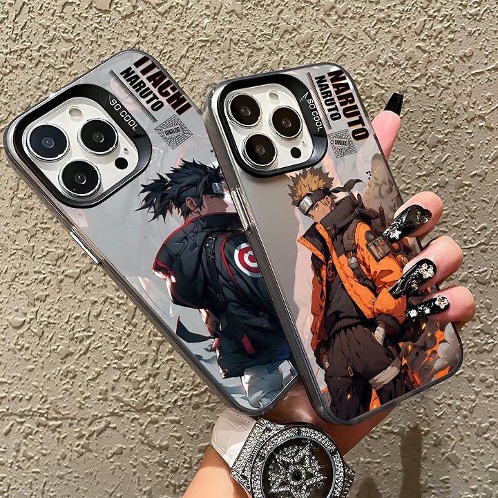 Hot Fashion Japanese Cartoon Anime kakashi Sasuke Acrylic IMD Phone Case for iphone 12 15 14 13 Pro max Hard Mobile Back Cover