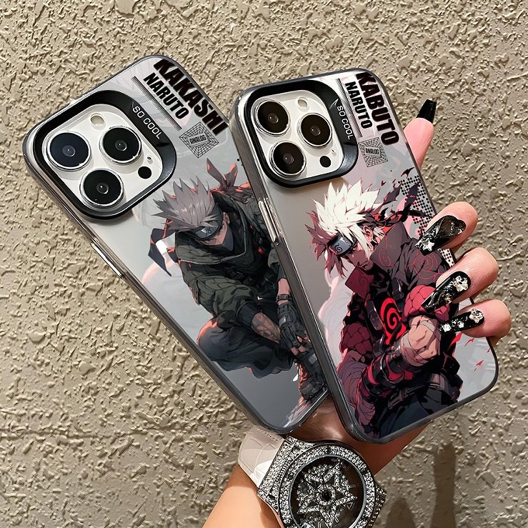 Hot Fashion Japanese Cartoon Anime kakashi Sasuke Acrylic IMD Phone Case for iphone 12 15 14 13 Pro max Hard Mobile Back Cover