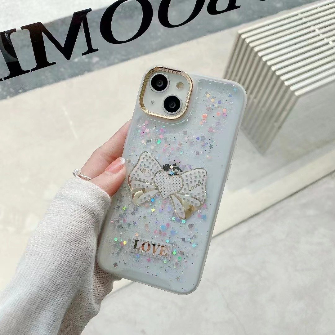 Factory Wholesale Glitter Liquid Ladies Design Mobile Phone Case Accessories Back Cover for 12 13 14 15 16 Pro Max