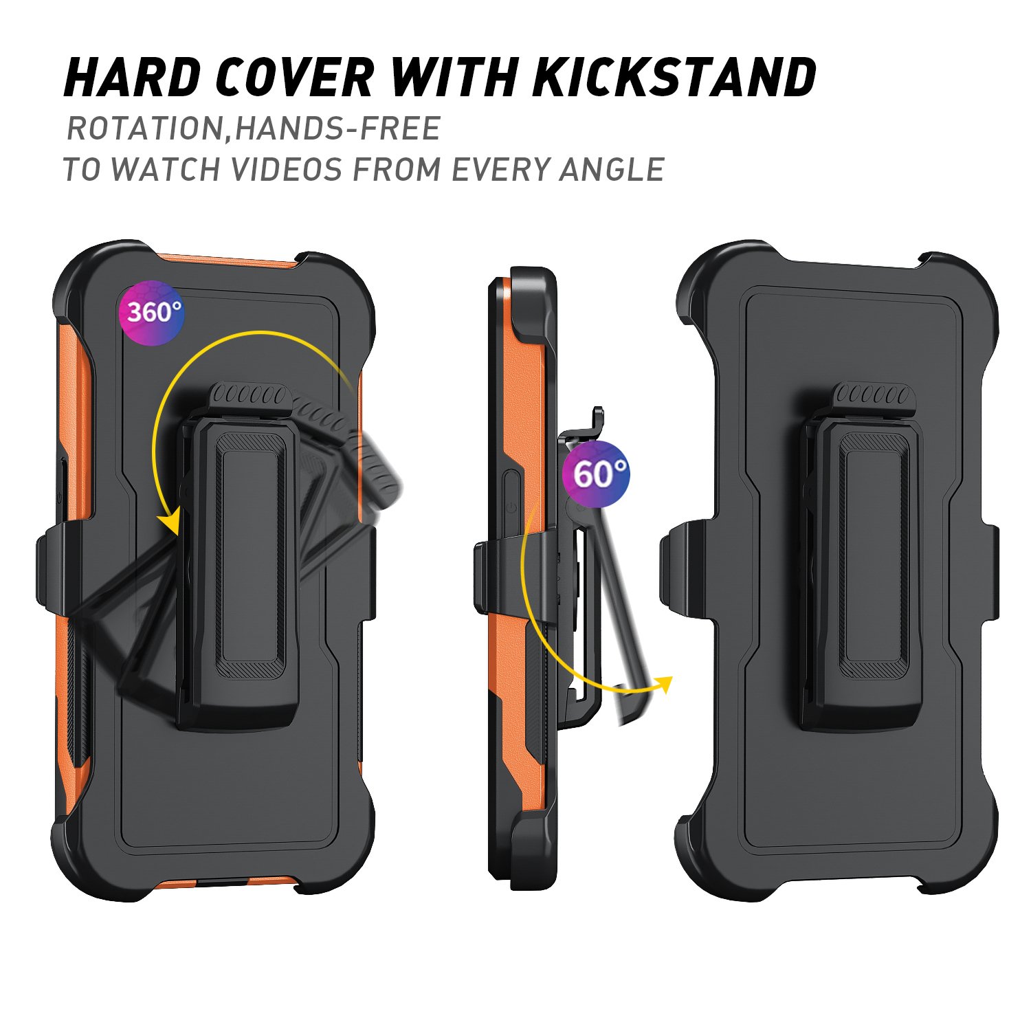 2-in-1 phone cover for iPhone 15 pro max with clip supports wireless charging for iphone cases